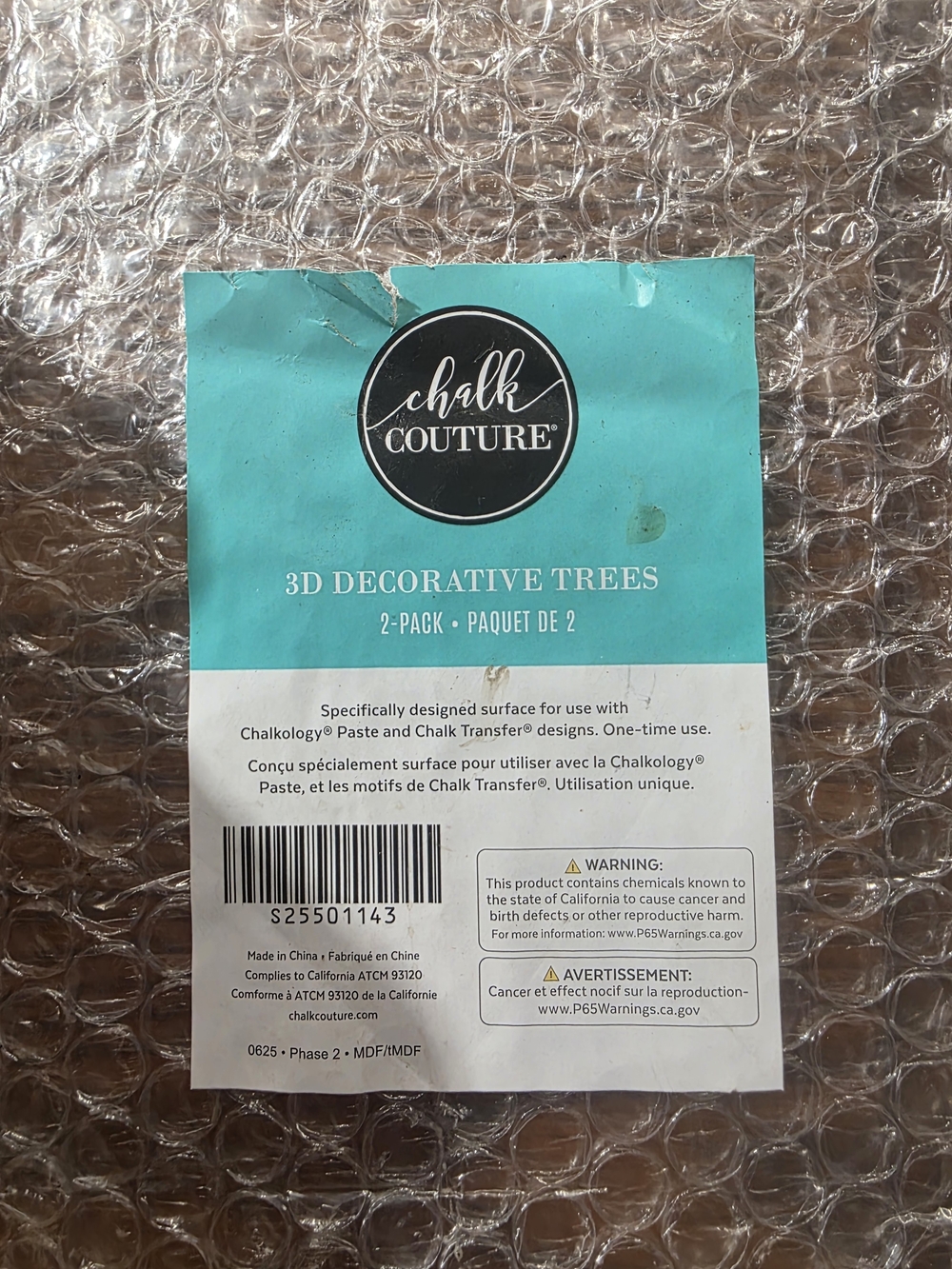 Chalk Couture Teal and White 3D Decorative Trees Packaging
